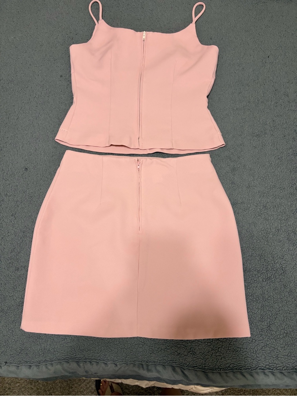 Zoompy Pink Two-Piece Mini Skirt Set